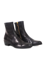 MEN ROLLING JIMI CHELSEA 3.5 CM BOOT - LASER BLACK ITALIAN LEATHER