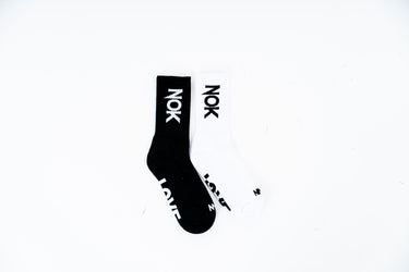 SEX LOVE NOK LOGO BLACK & WHITE PREMIUM COTTON RIB SOCKS