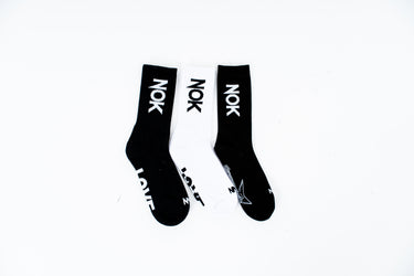 NOK NOK LOGO COMBO BLACK & WHITE PREMIUM COTTON BAMBOO SOCKS