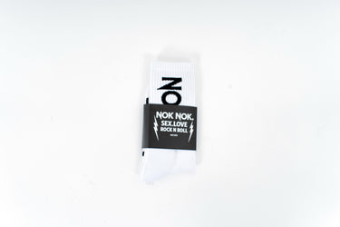 SEX LOVE NOK LOGO WHITE PREMIUM COTTON RIB SOCKS