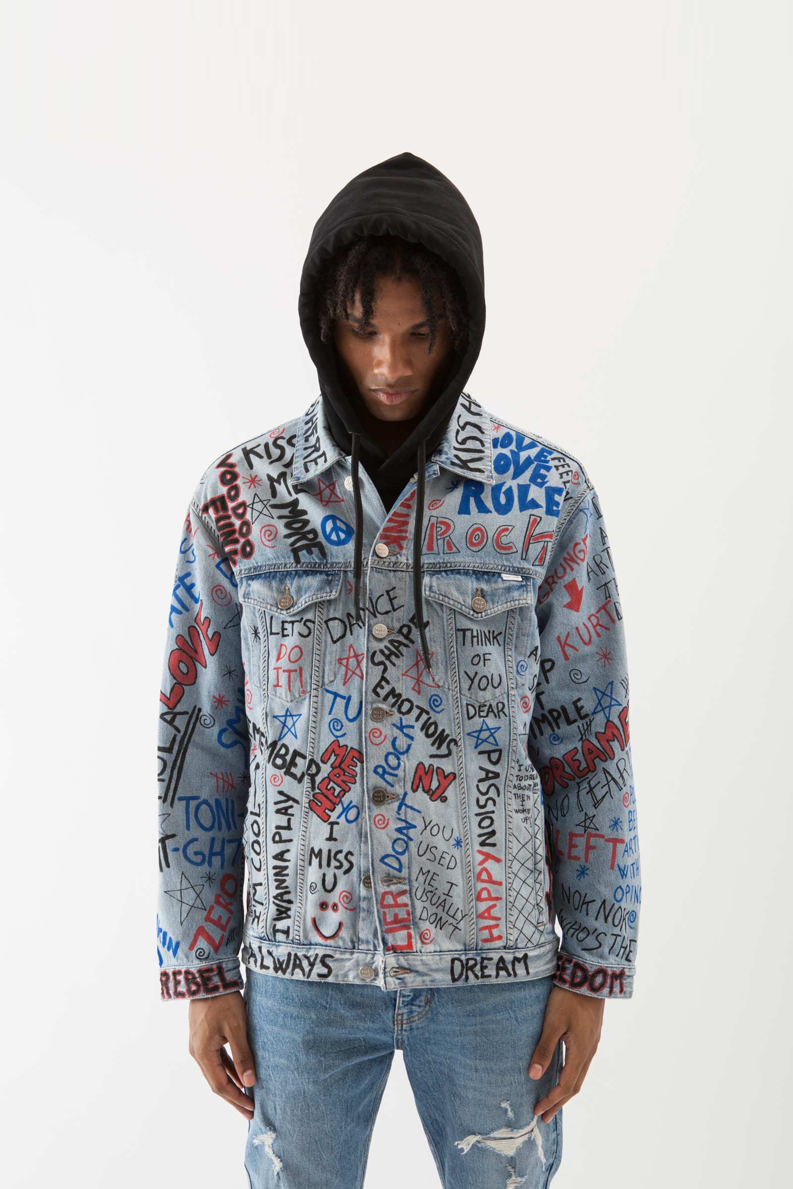 Vodo Handshake VOODOO KING - HAND PAINTED INDIGO DENIM JACKET – Nok Nok London